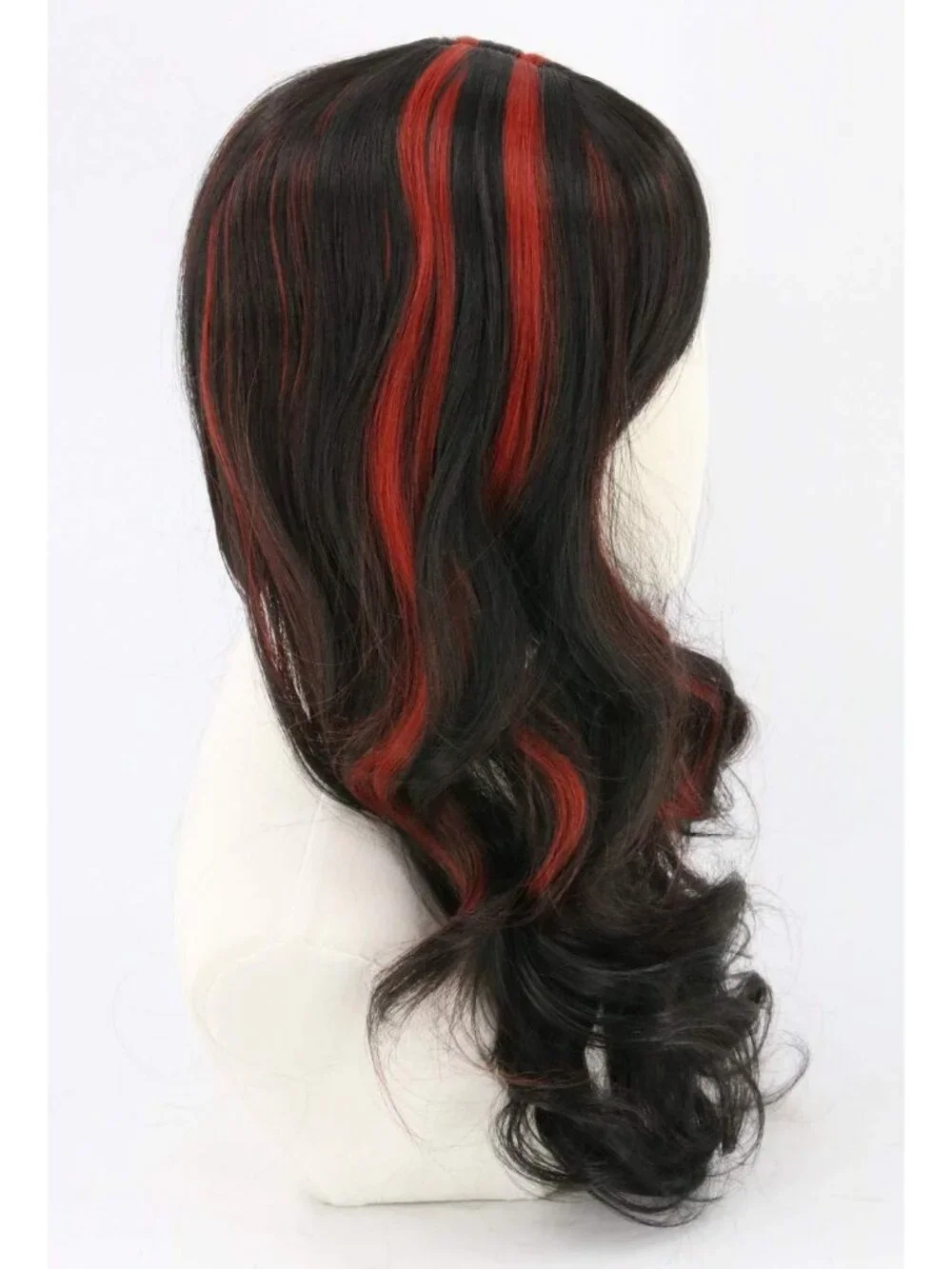 Women's Black Red Short Cosplay Halloween Costume Wig With Necklace Earrings